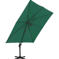 Tuin & Gazon*vidaXL Zweefparasol met aluminium paal 300x300 cm Groen