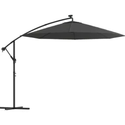 Zweefparasol met LED-verlichting stalen paal 300 cm>vidaXL