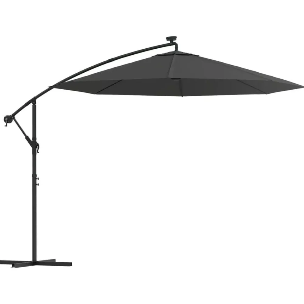 Zweefparasol met LED-verlichting stalen paal 300 cm>vidaXL