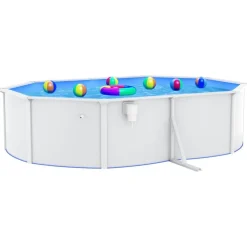 Zwembaden & Spa'S*vidaXL Zwembad met stalen wand ovaal 490x360x120 cm wit