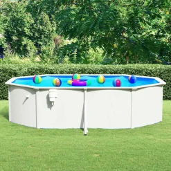 Zwembaden & Spa'S*vidaXL Zwembad met stalen wand ovaal 490x360x120 cm wit