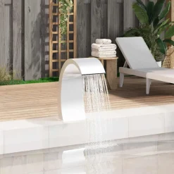 Woon- & Tuinaccessoires*vidaXL Zwembadfontein 22x60x70 cm roestvrij staal 304