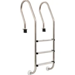 Zwembadladder met 3 sporten 120 cm roestvrij staal 304>vidaXL New