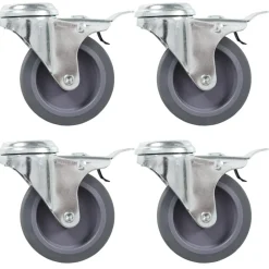 Materiaalbehandeling*vidaXL Zwenkwielen met boutgaten en dubbele remmen 4 st 75 mm