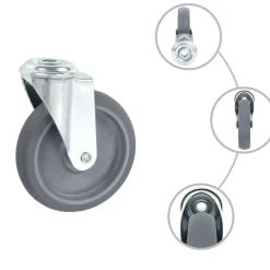 Materiaalbehandeling*vidaXL Zwenkwielen met boutgaten 4 st 125 mm