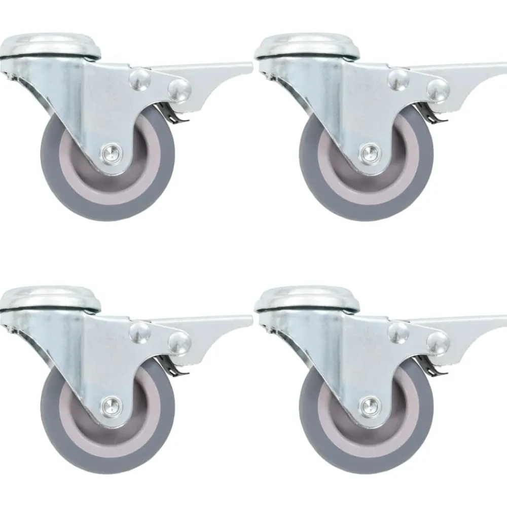 Materiaalbehandeling*vidaXL Zwenkwielen met boutgaten en dubbele remmen 4 st 50 mm