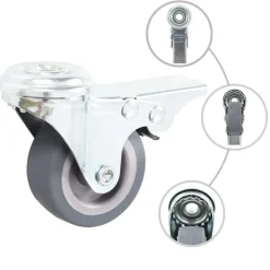 Materiaalbehandeling*vidaXL Zwenkwielen met boutgaten en dubbele remmen 4 st 50 mm