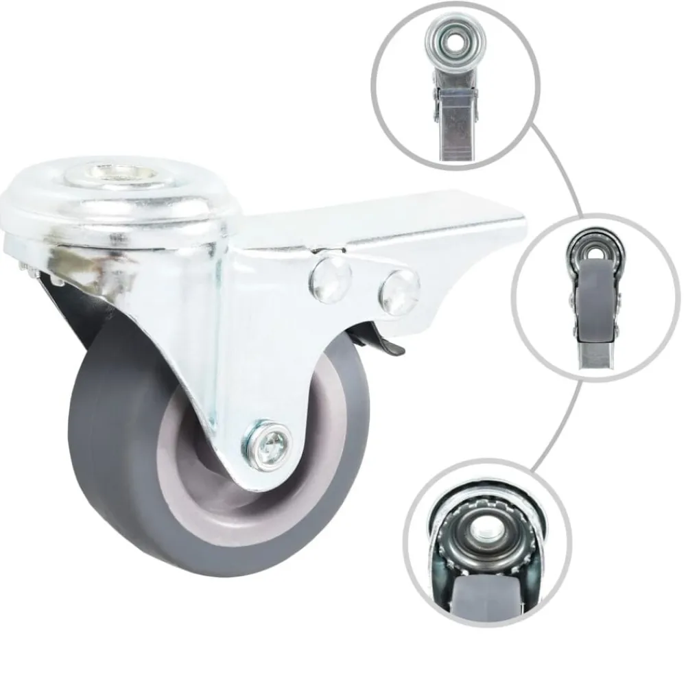 Materiaalbehandeling*vidaXL Zwenkwielen met boutgaten en dubbele remmen 4 st 50 mm