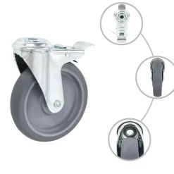 Materiaalbehandeling*vidaXL Zwenkwielen met boutgaten 4 st 125 mm