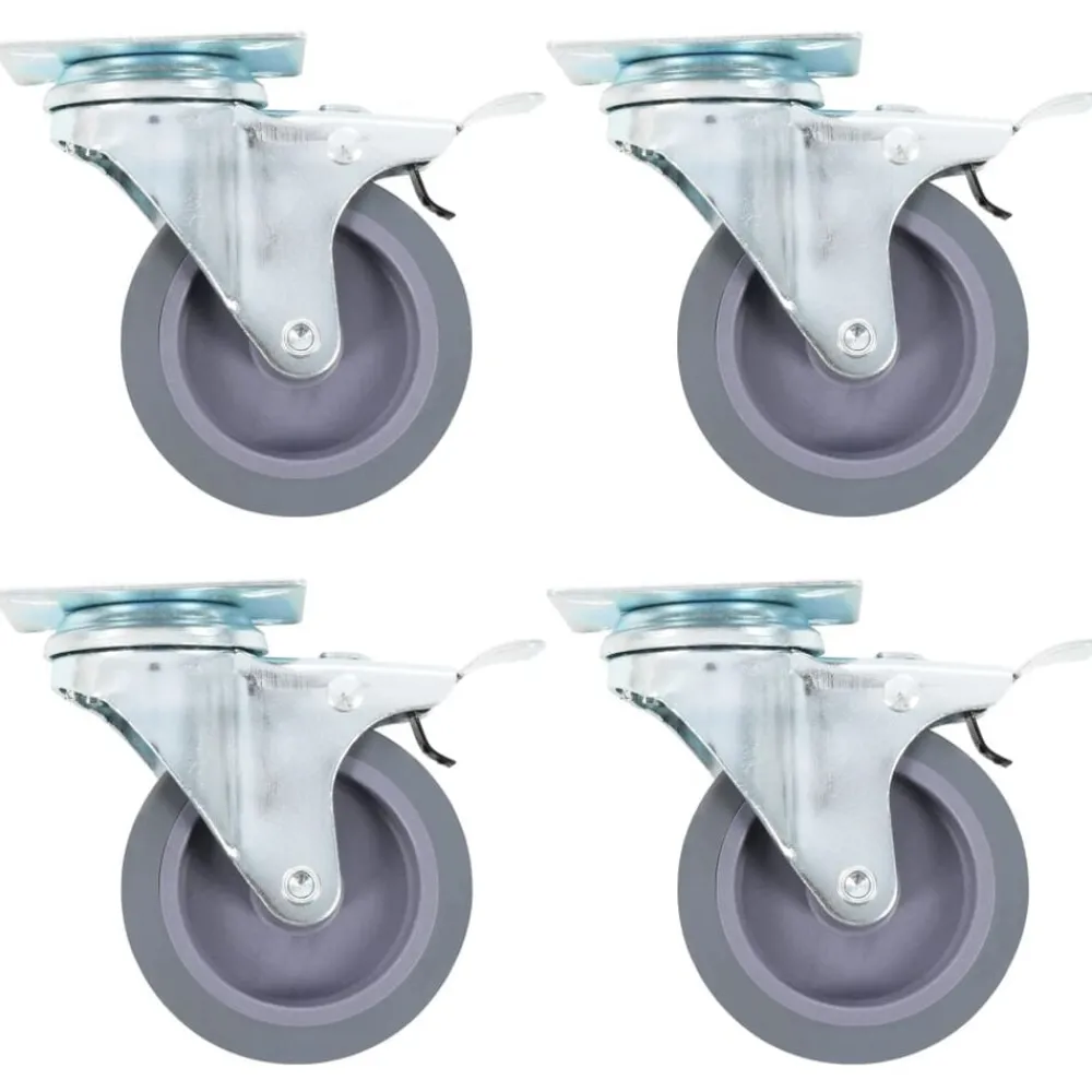 Materiaalbehandeling*vidaXL Zwenkwielen met dubbele remmen 4 st 75 mm