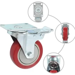 Materiaalbehandeling*vidaXL Zwenkwielen met dubbele remmen 4 st 100 mm