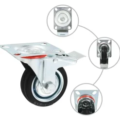 Materiaalbehandeling*vidaXL Zwenkwielen met dubbele remmen 4 st 75 mm