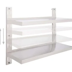 Zwevend schap 2-laags 100x30 cm roestvrij staal><noscript><img width=