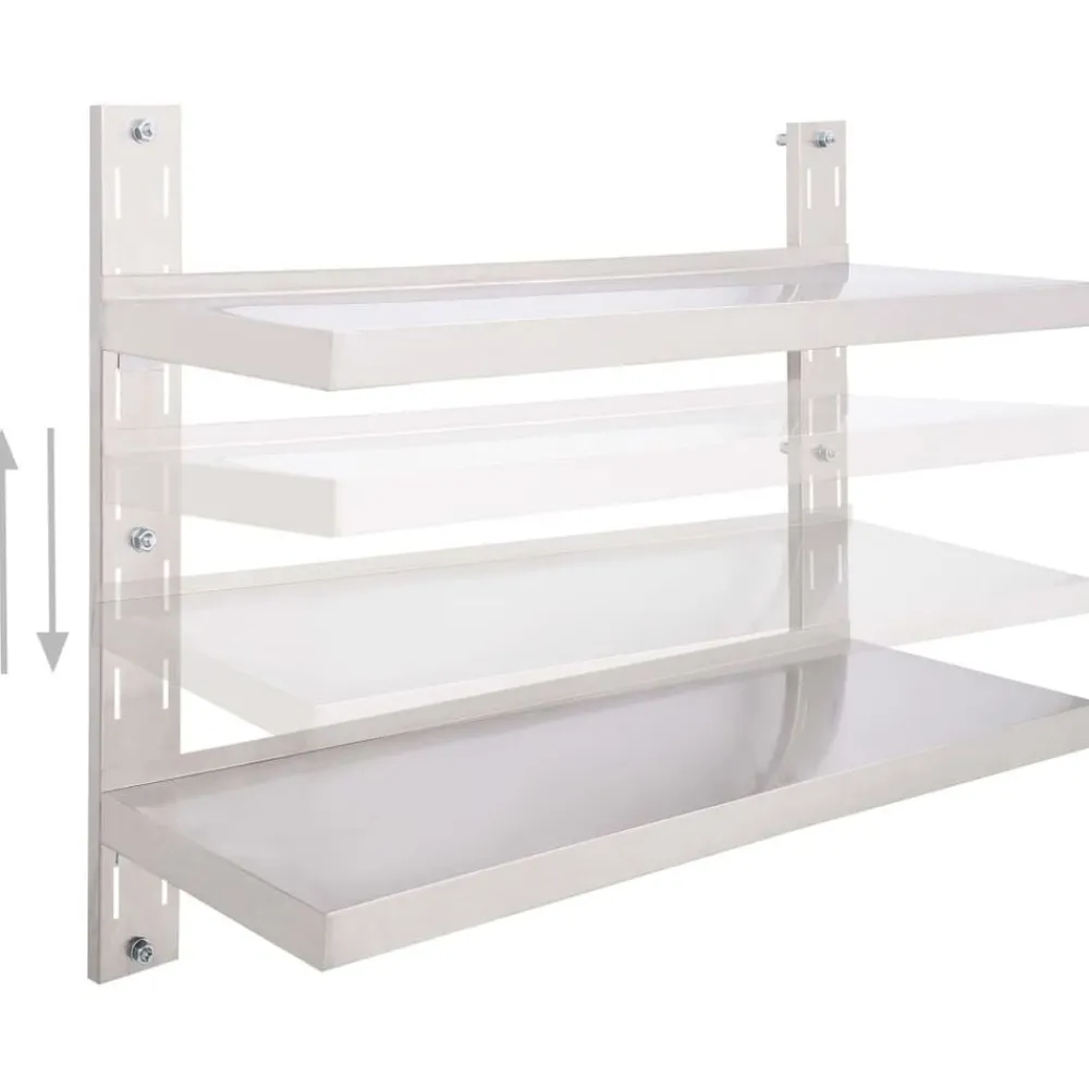 Zwevend schap 2-laags 100x30 cm roestvrij staal>vidaXL Outlet