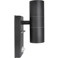 Wandlamp met sensor LED cilindervormig RVS zwart>vidaXL Online