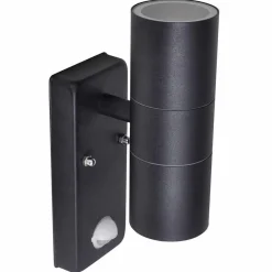 Wandlamp met sensor LED cilindervormig RVS zwart><noscript><img width=