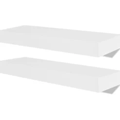 Boekenkasten & Wandplanken*vidaXL Wandplanken MDF zwevend voor boeken/dvd wit 2 st